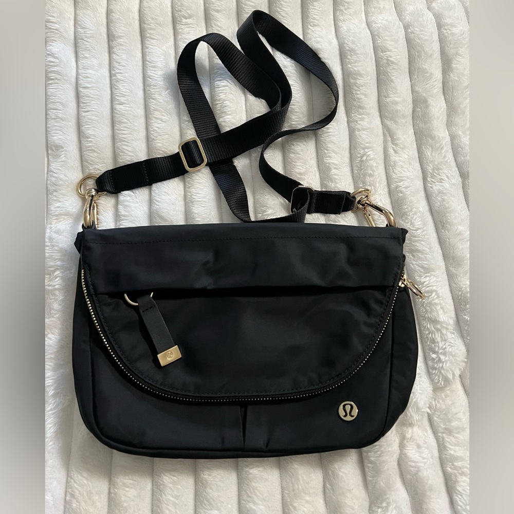 lululemon All Night Festival Crossbody Bag with Gold Accents